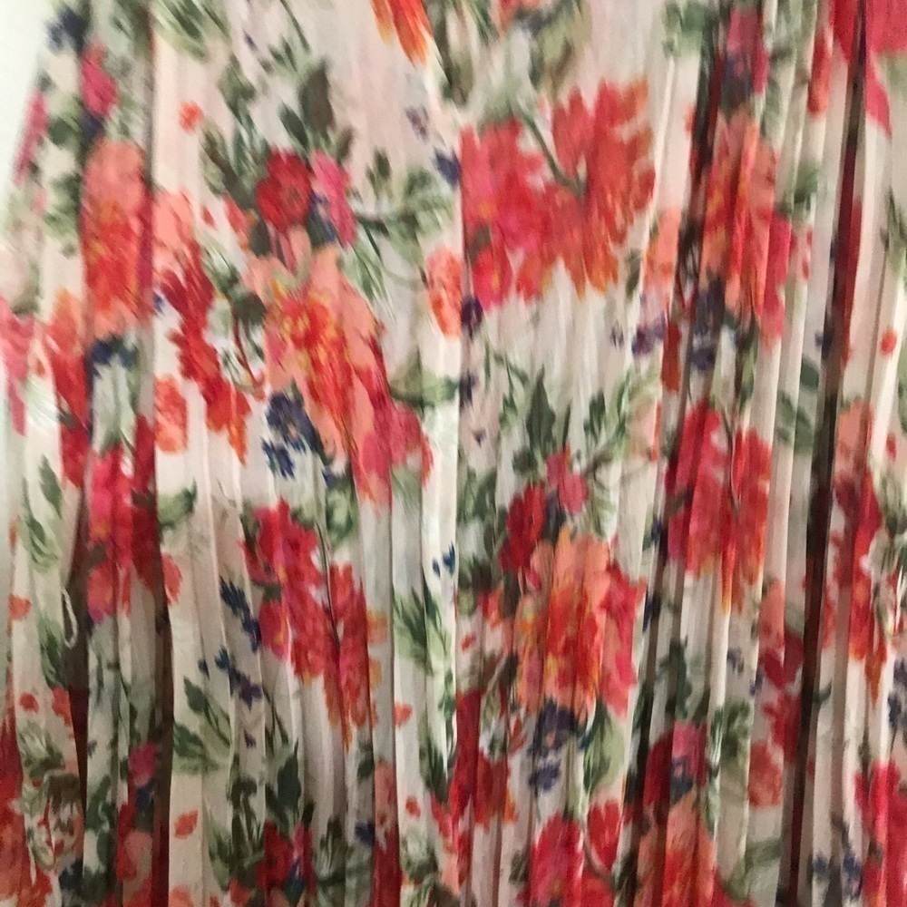 For ever 21 fan dress spring summer beach flair Sz M floral print - Picture 3 of 5